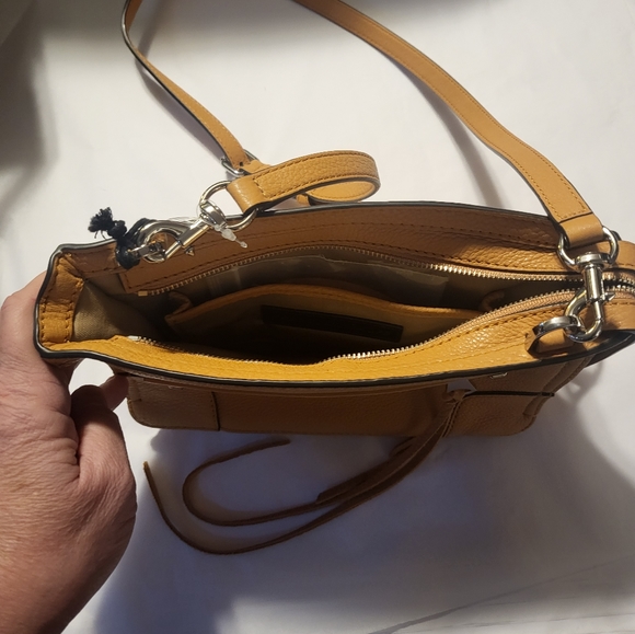 Rebecca Minkoff. Yellow Leather Crossbody.  6"x9" - Picture 5 of 5